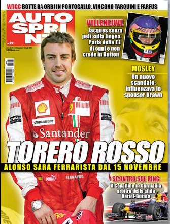 En Italia visten de rojo a Fernando Alonso