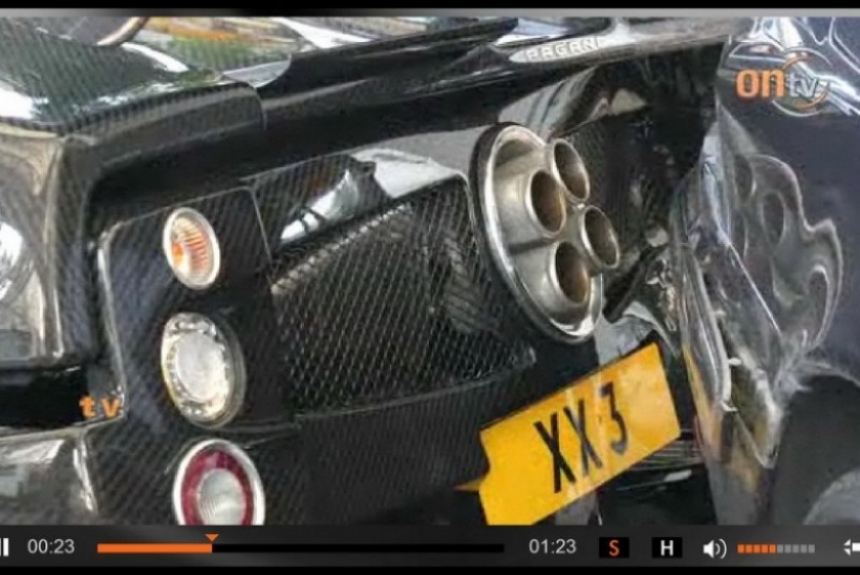 Foto: Pagani Zonda F destrozado en Hong Kong.