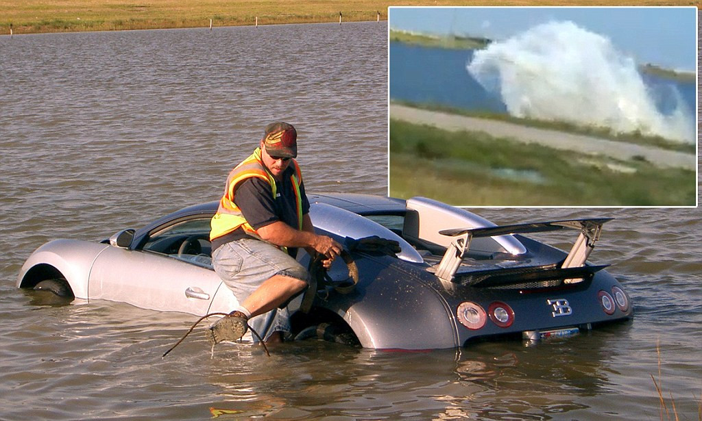Un año de prisión por el accidente del Bugatti Veyron en un lago salado Un año de prisión por el accidente del Bugatti Veyron en un lago salado