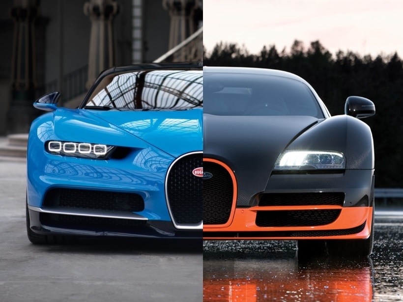 Bugatti Chiron vs Bugatti Veyron SS: duelo en el cuarto de milla - Motor.es
