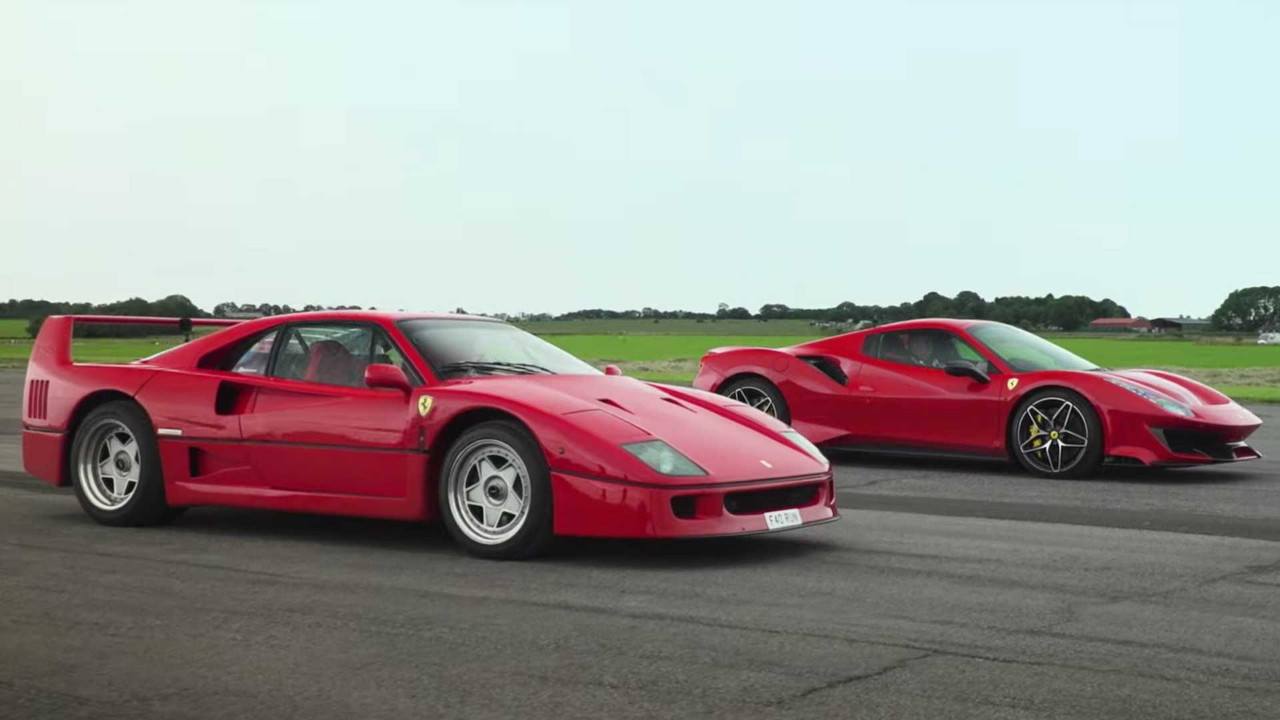 Ferrari F40 vs. 488 Pista. Duelo entre el pasado y el presente de Ferrari